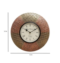 Beautiful Wooden Rajasthani Art Work Wall Clock - Wooden, Acrylic/ Decorative Clock, Pack of 1, Round